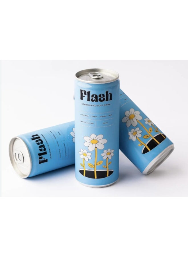 فلاش مشروب غازي 250 مل – بابونج، ليمون، زنجبيل، نعناع | مشروب منعش بنكهـات طبيعية - Image 3